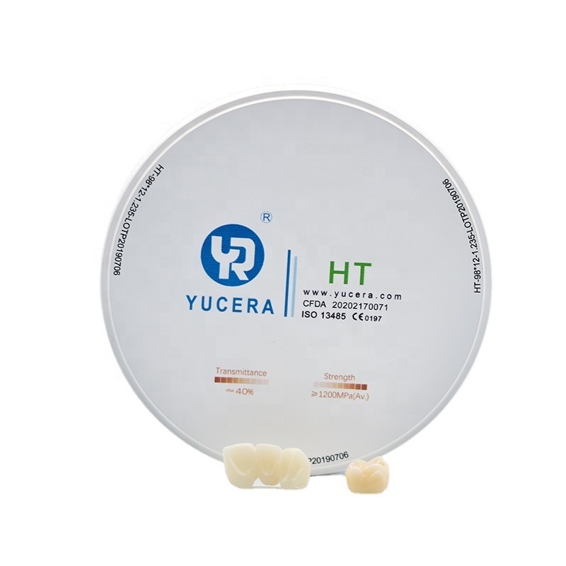 YUCERA HT 98mm/open  HT White Dental Zirconium Oxide Ceramic Dental Zirconia Blocks