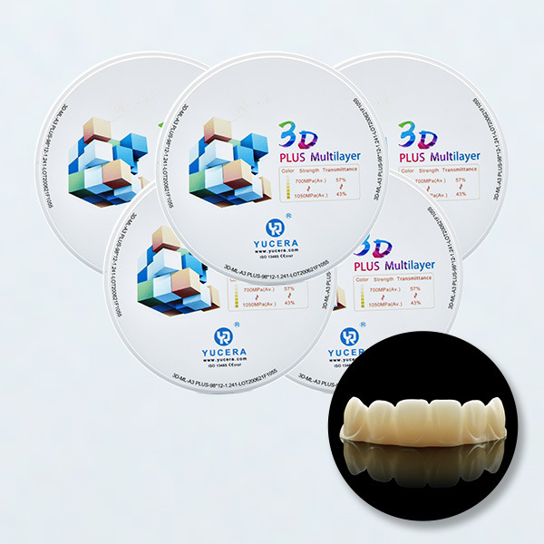 YUCERA 3D Plus Wielowarstwowy Blok Cyrkonu Dentystycznego NOWE Drukowanie 14mm Otwarty System CAD CAM do Koron Zirkonowych