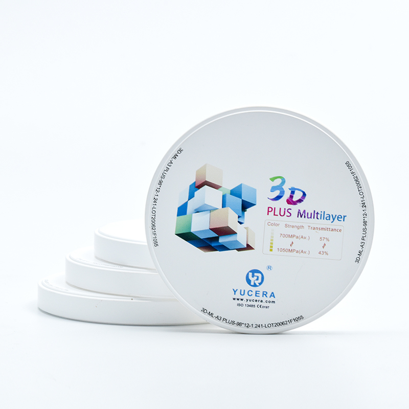 YUCERA 3D Plus Wielowarstwowy Blok Cyrkonu Dentystycznego NOWE Drukowanie 14mm Otwarty System CAD CAM do Koron Zirkonowych