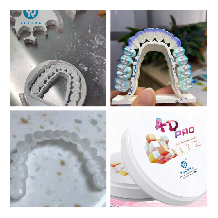 Hot Sale 4D Dental Ceramic Pre-Shaded Multilayer  Zirconia Block Cad Cam Dental Lab for Half Mouth