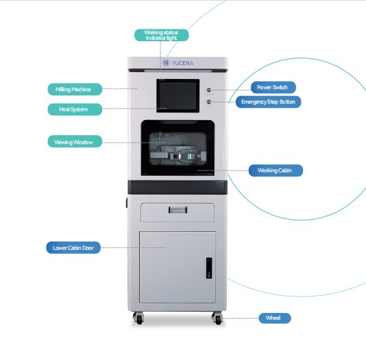 YUCERA YRC-8S  5 Axis Wet Milling Machine  Dental Cad/cam System Milling Machine for Premil Emax Titanium Processing Machine