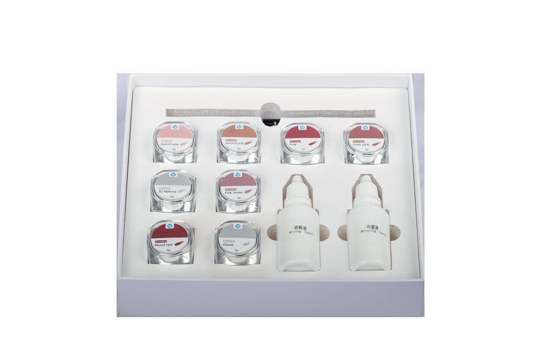 Zestaw do barwienia i glazurowania ceramiki cyrkonowej Yucera 18 kolorów Natural Glow do tworzenia w laboratorium dentystycznym