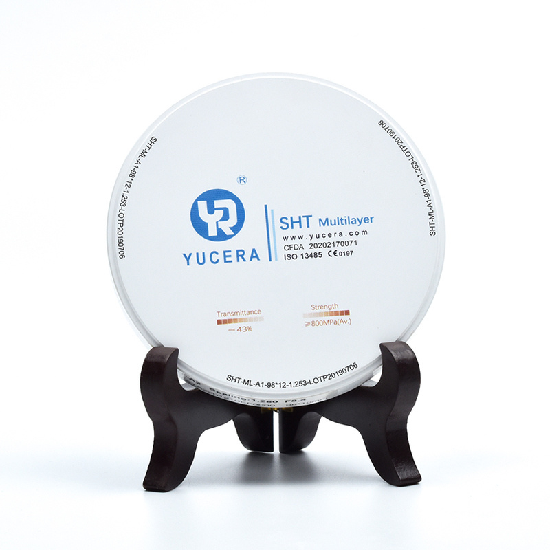 Dysk z tlenku cyrkonu dentystycznego 98mm YUCERA ST-Multilayer (1200MPa/45-55% Trans.) | Exocad/ Gotowy