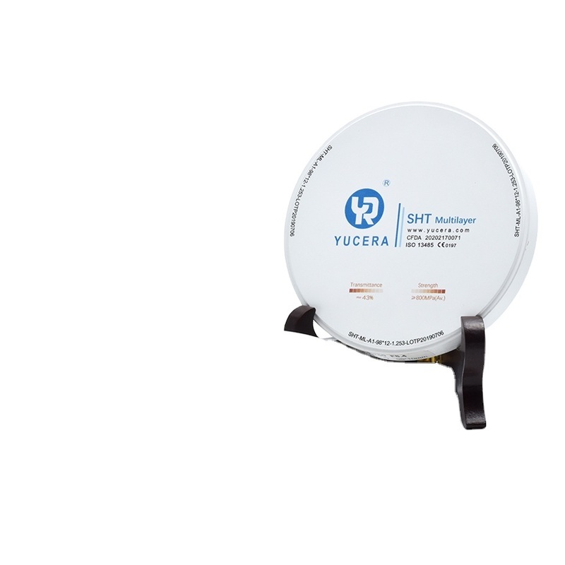 Dysk z tlenku cyrkonu dentystycznego 98mm YUCERA ST-Multilayer (1200MPa/45-55% Trans.) | Exocad/ Gotowy