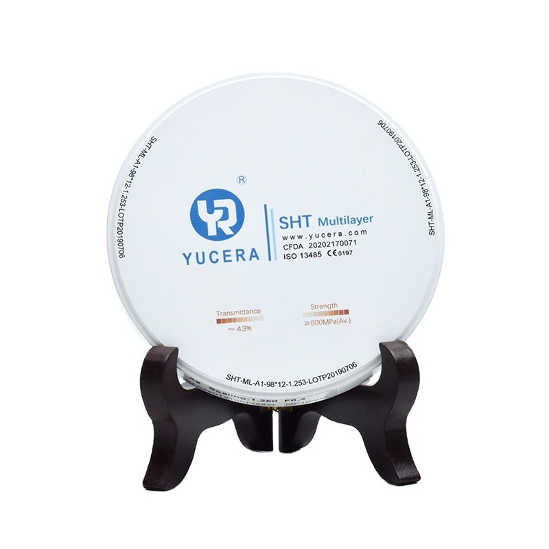 Dysk z tlenku cyrkonu dentystycznego 98mm YUCERA ST-Multilayer (1200MPa/45-55% Trans.) | Exocad/ Gotowy