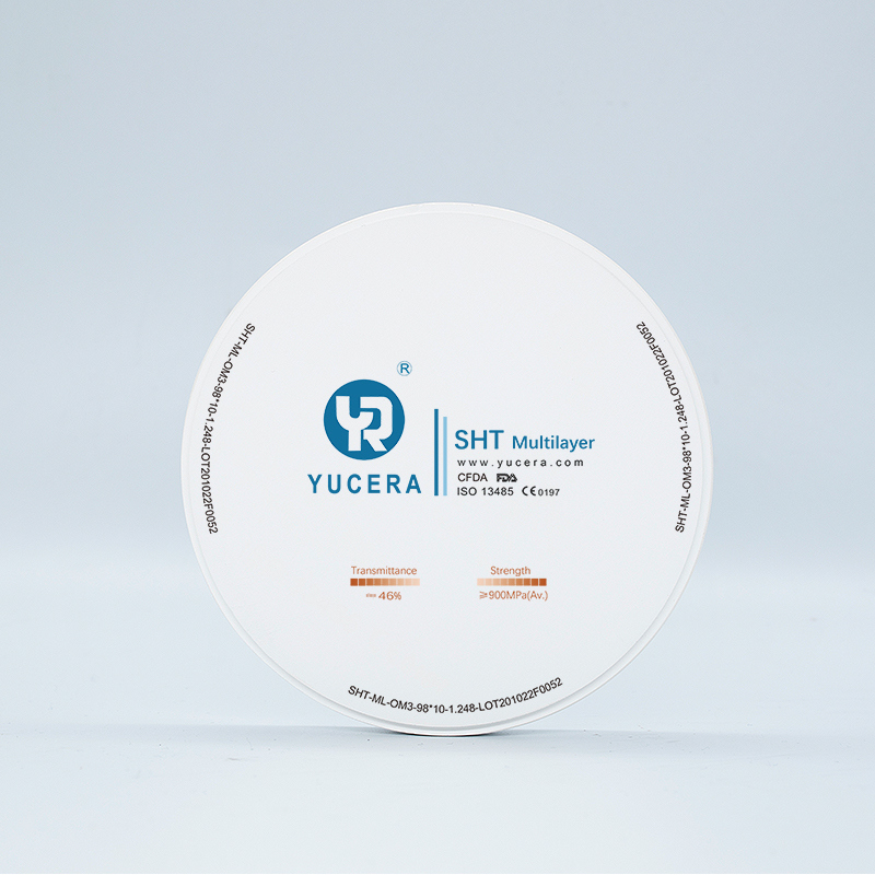 Dysk z tlenku cyrkonu dentystycznego 98mm YUCERA ST-Multilayer (1200MPa/45-55% Trans.) | Exocad/ Gotowy