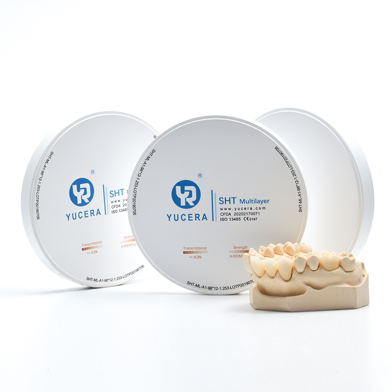 Dysk z tlenku cyrkonu dentystycznego 98mm YUCERA ST-Multilayer (1200MPa/45-55% Trans.) | Exocad/ Gotowy