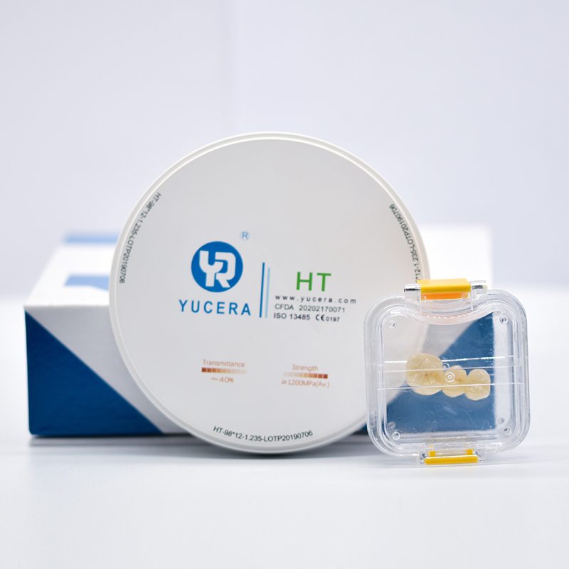 Dysk z tlenku cyrkonu do zębów 98mm YUCERA HT White (1200MPa/45% Trans.) | Certyfikat ISO 13356
