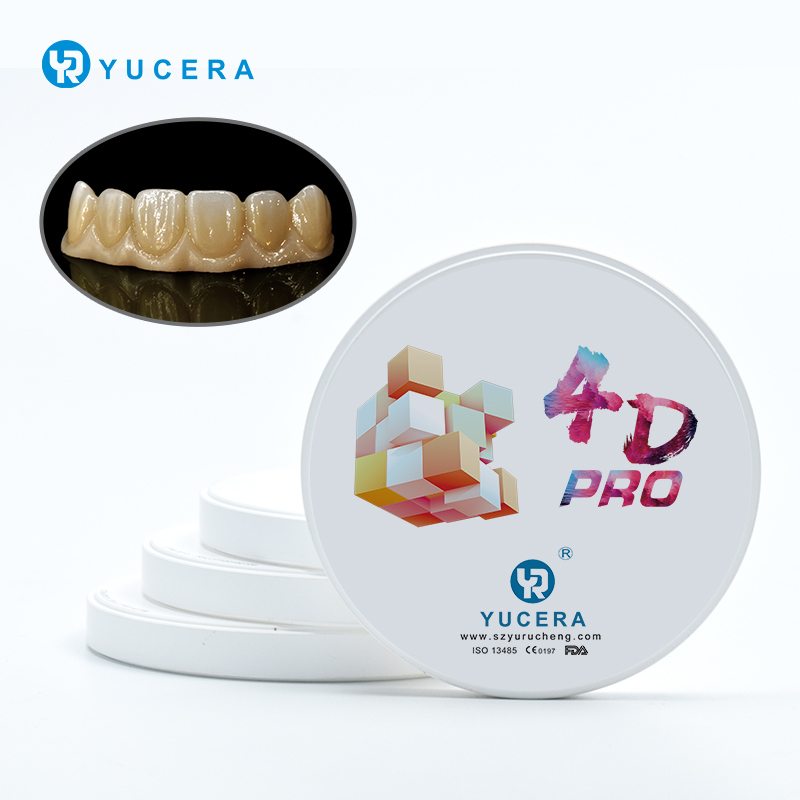 Dental Zirconia Block  YUCERA 4D Pro (1200MPa/43-57% Trans.) | ISO 13356 Certified