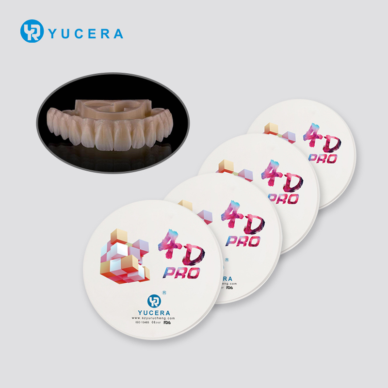 Dental Zirconia Block  YUCERA 4D Pro (1200MPa/43-57% Trans.) | ISO 13356 Certified