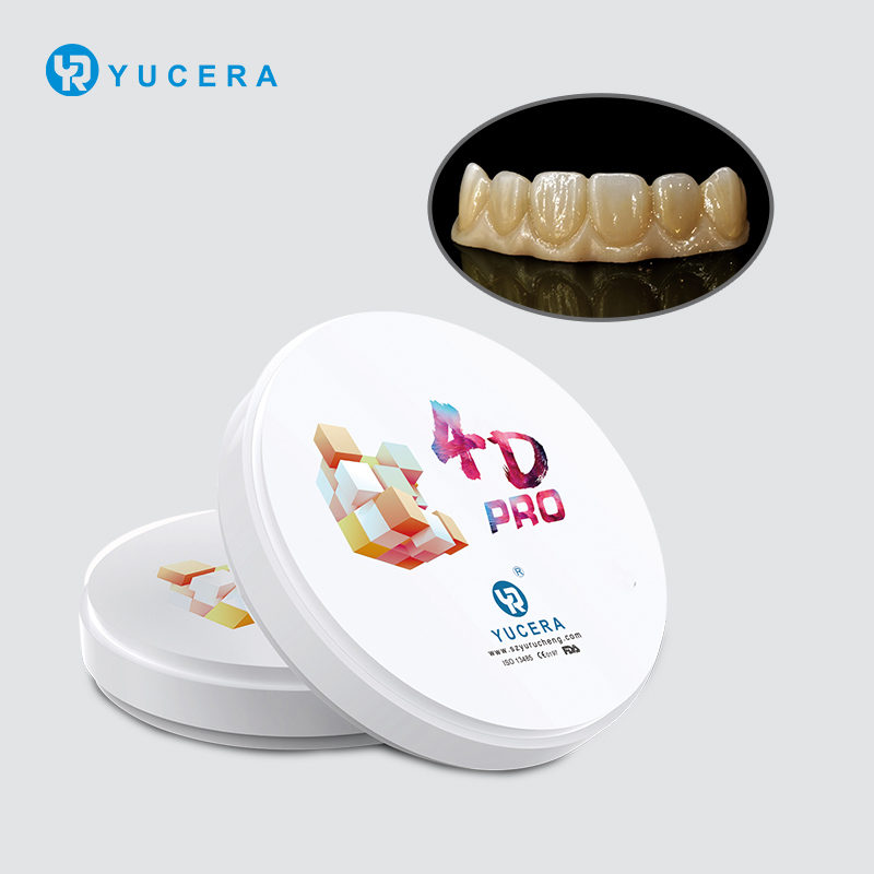 Dental Zirconia Block  YUCERA 4D Pro (1200MPa/43-57% Trans.) | ISO 13356 Certified