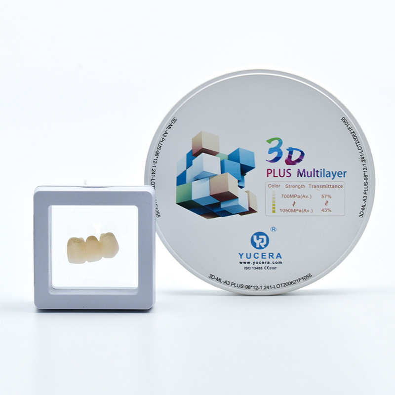 700Mpa Dental 3D Plus Multilayer Zirconia Block For Bridge